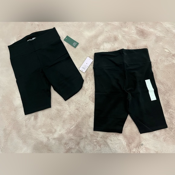NWT PACK OF 2 WILD FABLE TARGET BRAND BLACK BIKER SHORTS SIZE MEDIUM - Picture 2 of 3